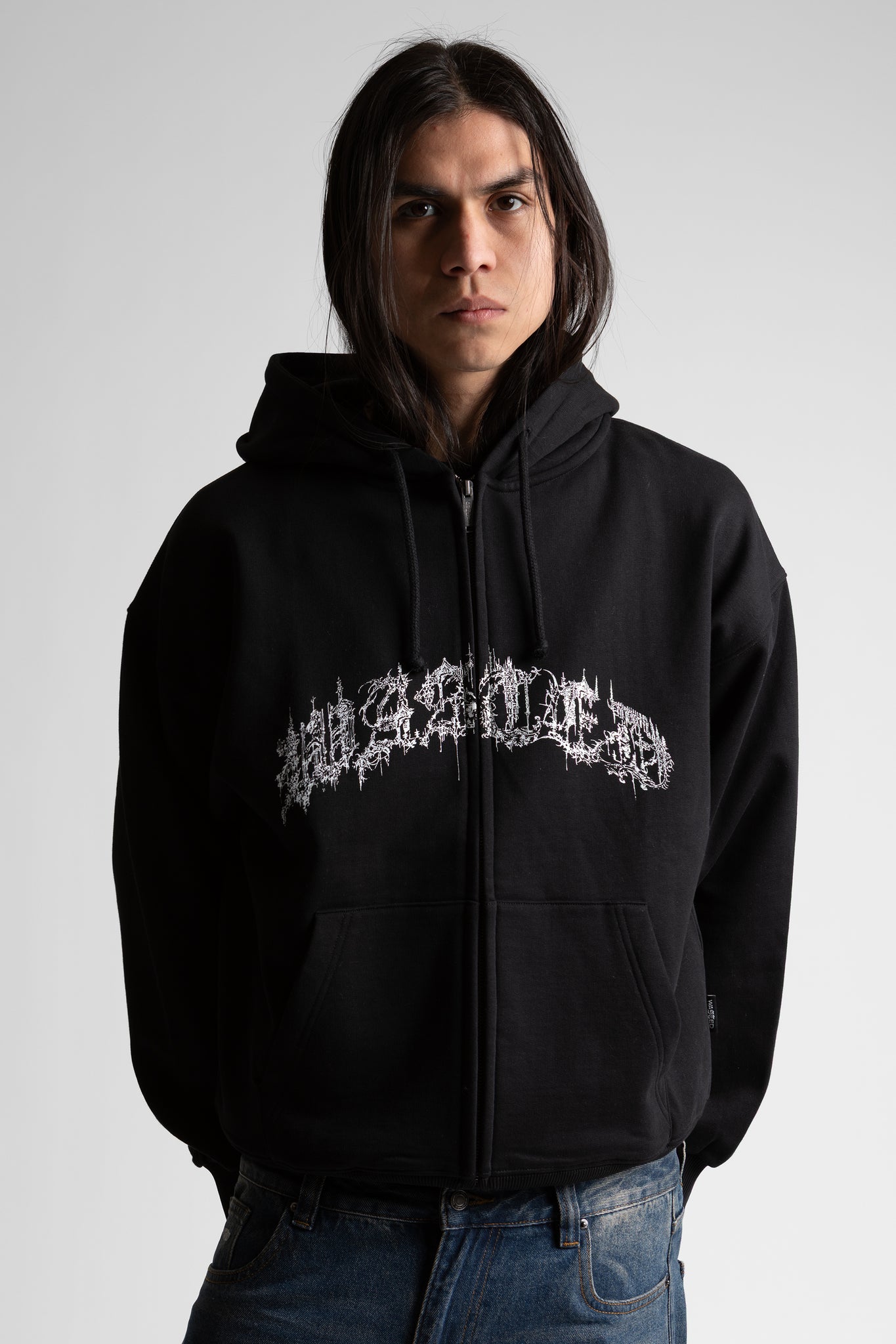 Boxy Shield Zip Hoodie – WASTED PARIS