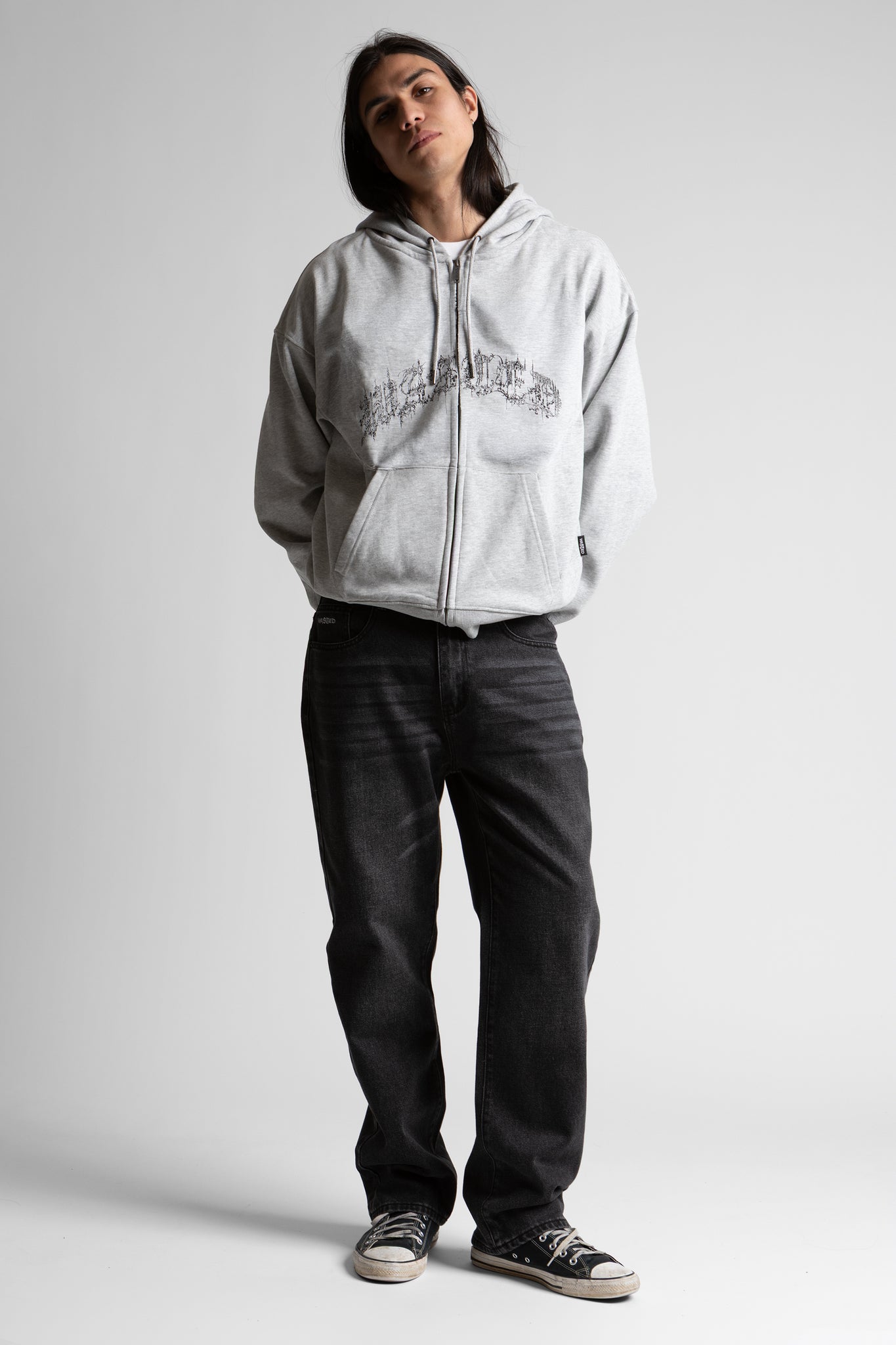 Boxy Shield Zip Hoodie – WASTED PARIS