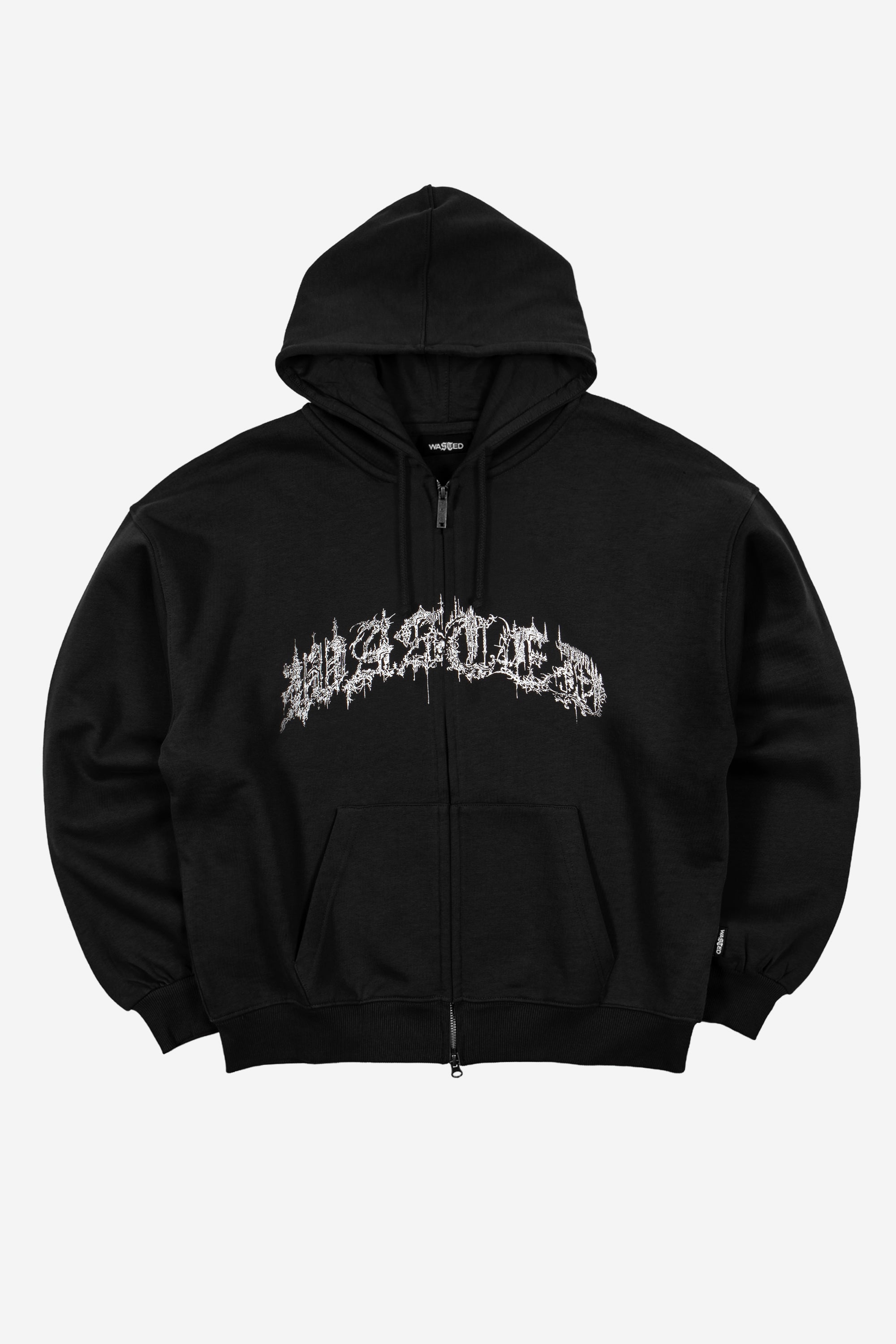Boxy Shield Zip Hoodie – WASTED PARIS