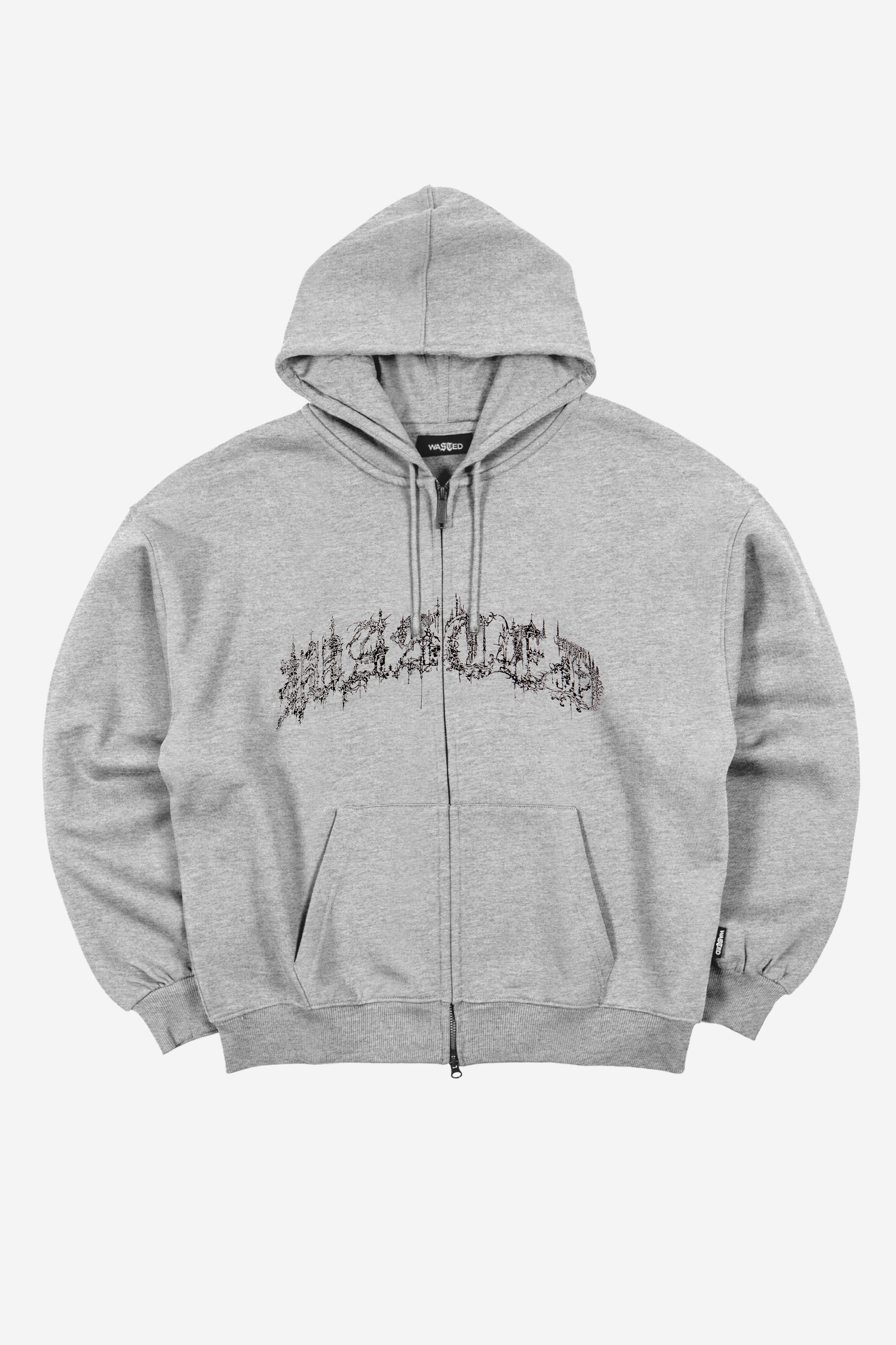 Boxy Shield Zip Hoodie – WASTED PARIS