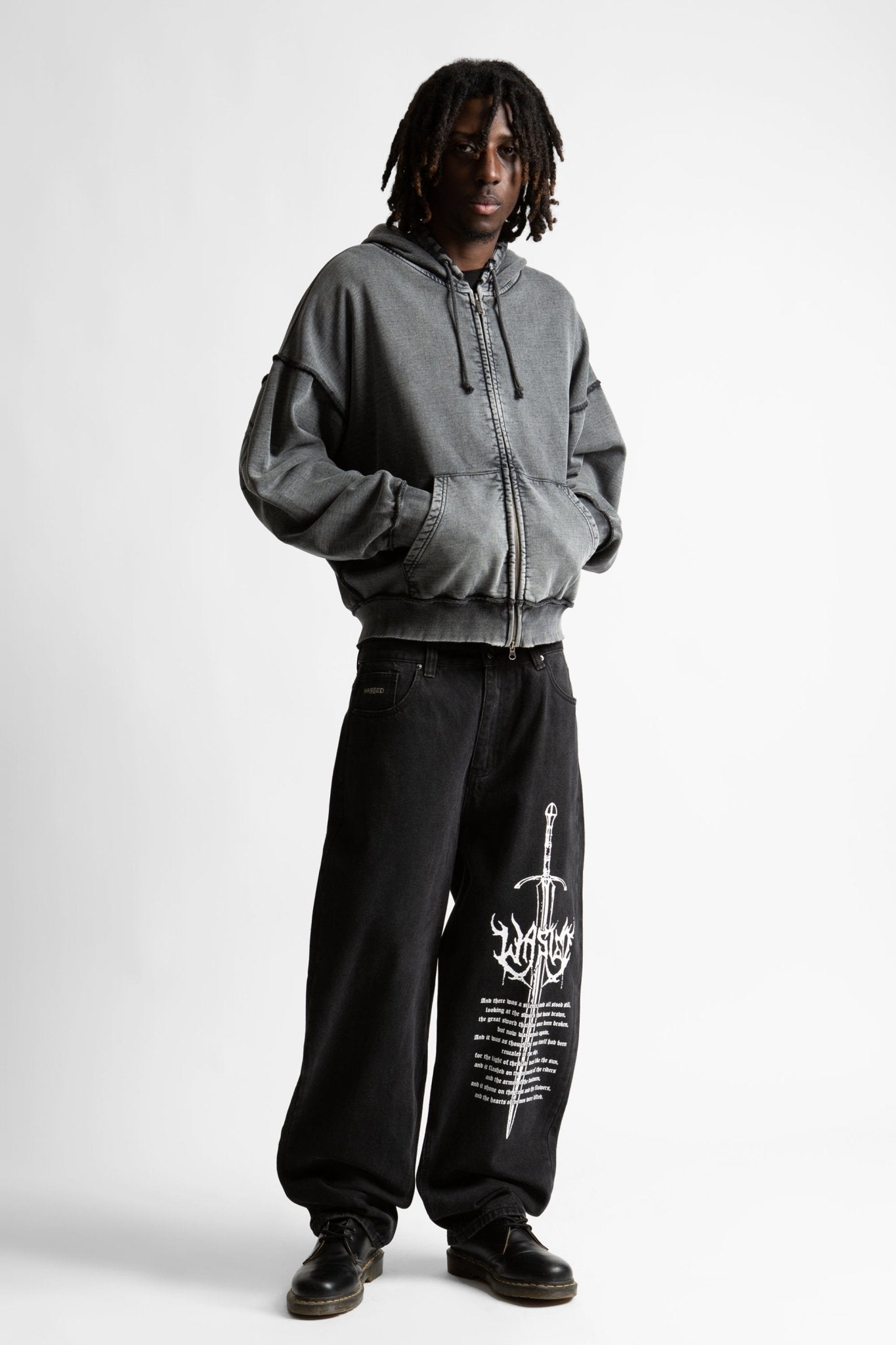 Hoodie Kingdom Curve Faded - WASTED PARIS