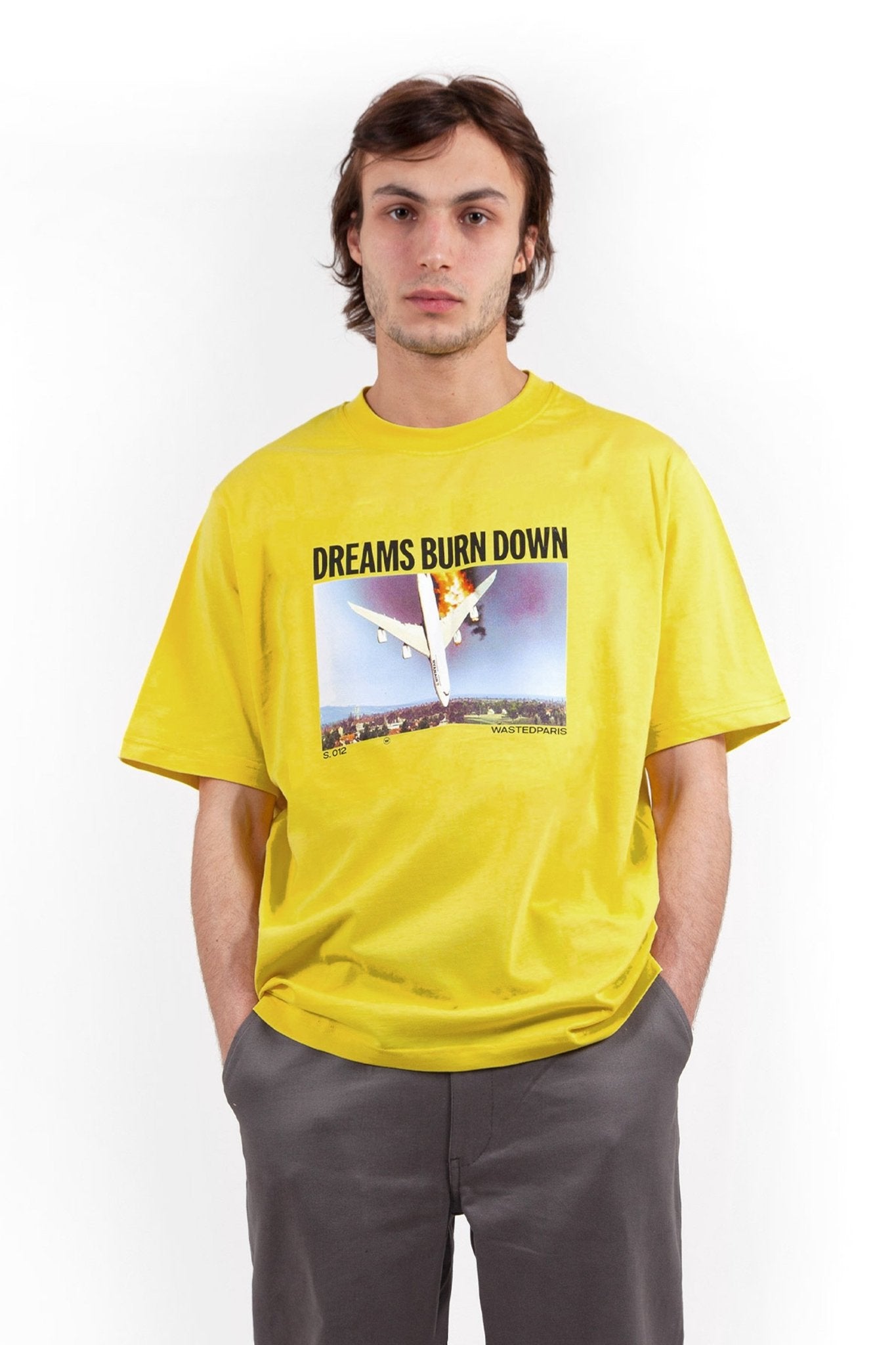 T-shirt Dreams Burn Down Jaune - WASTED PARIS